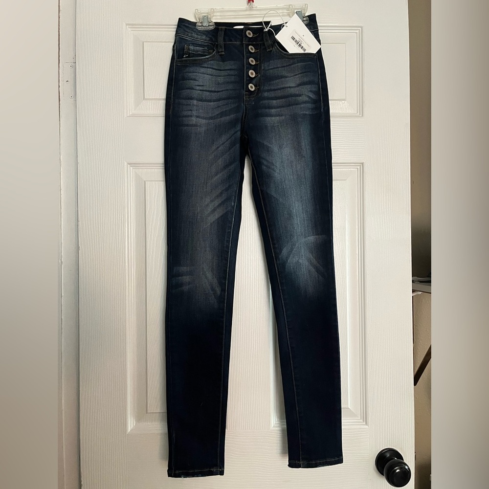 Kancan button fly skinny jeans